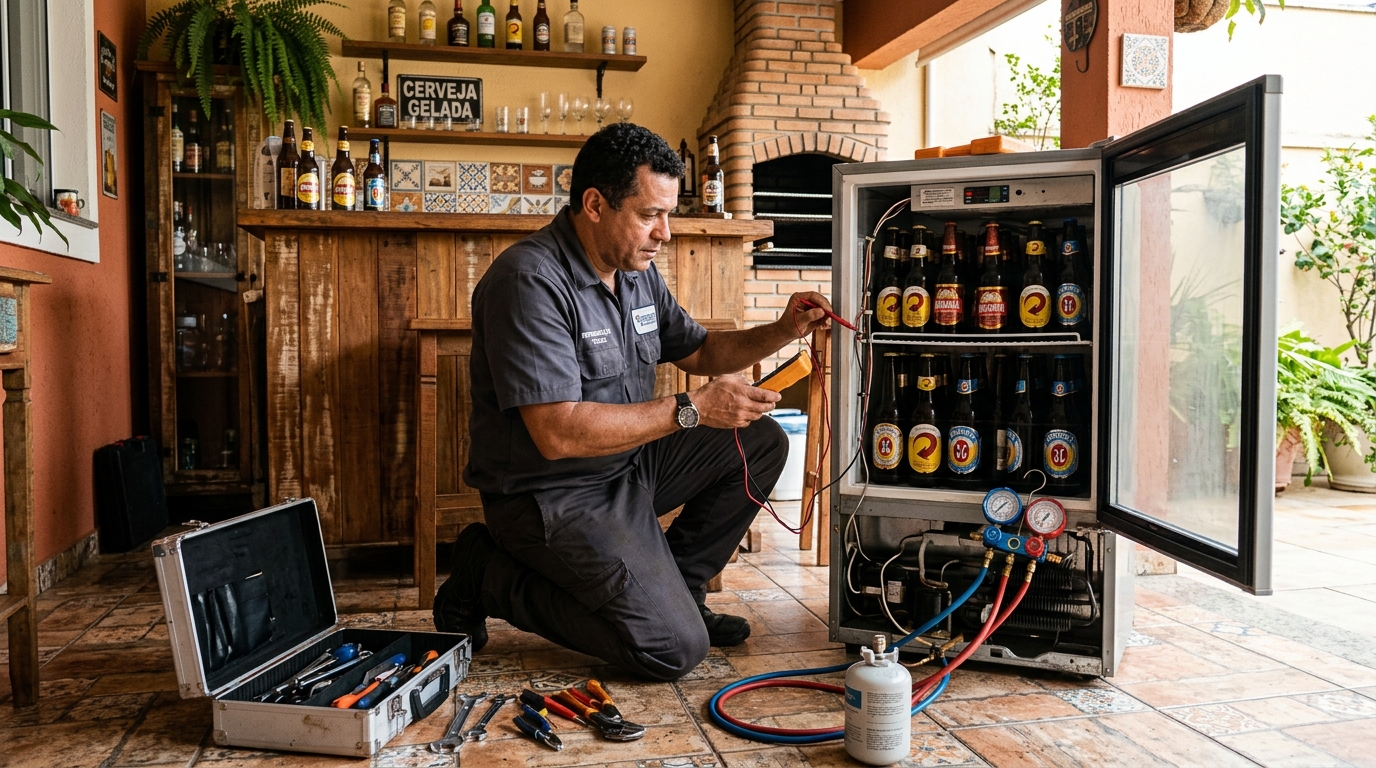 Aplicação de gás refrigerante em cervejeira atendida em Governador Valadares‑MG